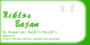 miklos bajan business card